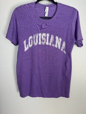 LOUISIANA PURPLE TSHIRT. LSU TIGERS. CANVAS BRAND